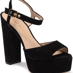 Stuart Weitzman Ryder Platform Sandal Black Shoes Size 9B New